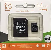 Карта пам'яті T&G micro SDHC 64 GB Class 10 +адаптер