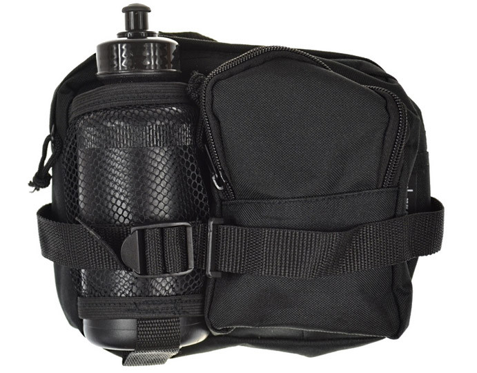 Сумка поясна з пляшкою для води Mil-Tec Trekker Black 13511002