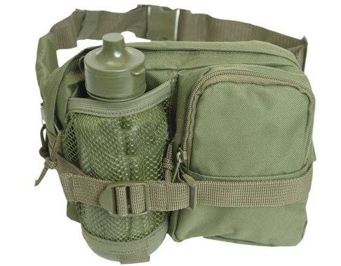 Сумка поясна з пляшкою для води Mil-Tec Trekker OD Green 13511001