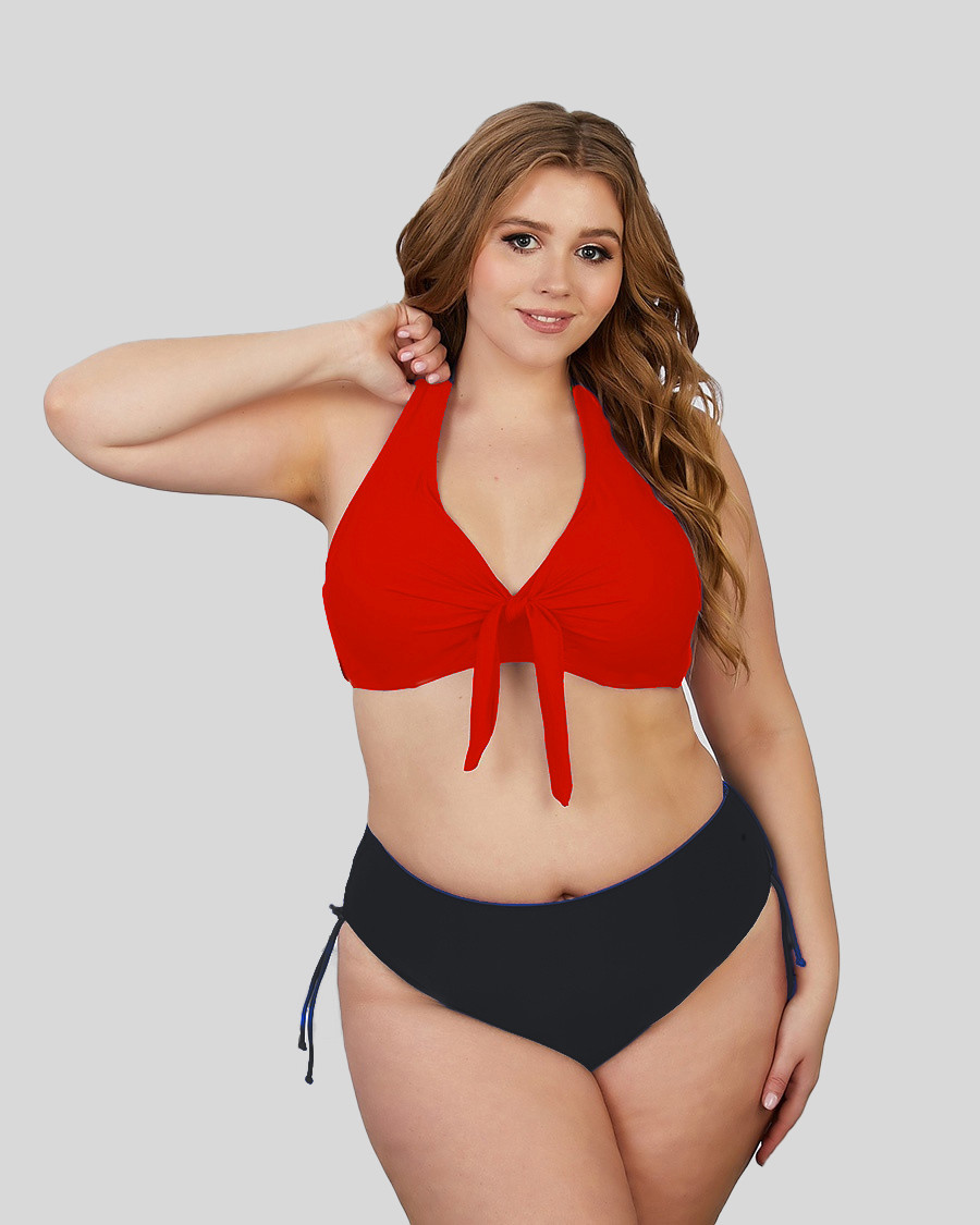 ОПТ Купальник для повних жінок Sisianna 53926 червоний на укр. 52 54 56 розмір