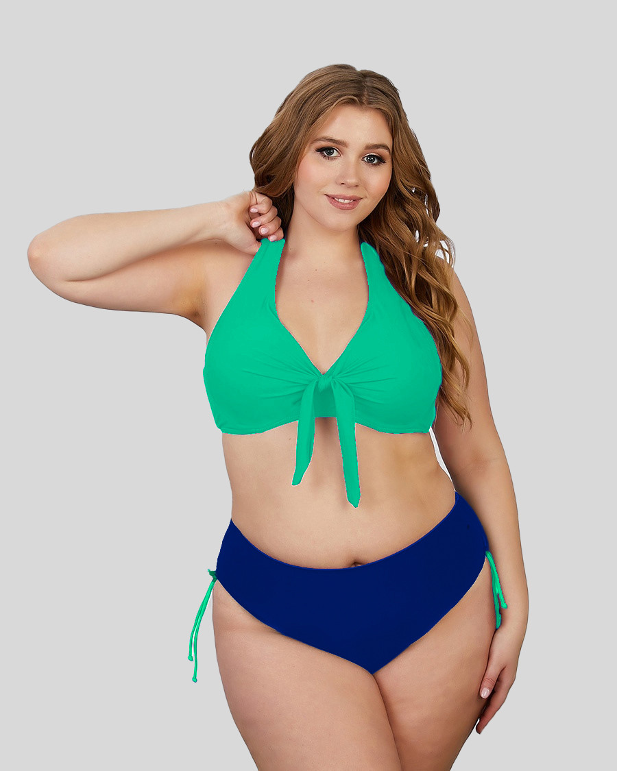 ОПТ Купальник для повних жінок Sisianna 53926 зелений на укр 52 54 56 58 розмір