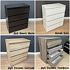 Сірий Комод з білим фасадом без ручок на 4 шухляди для речей, фото 6