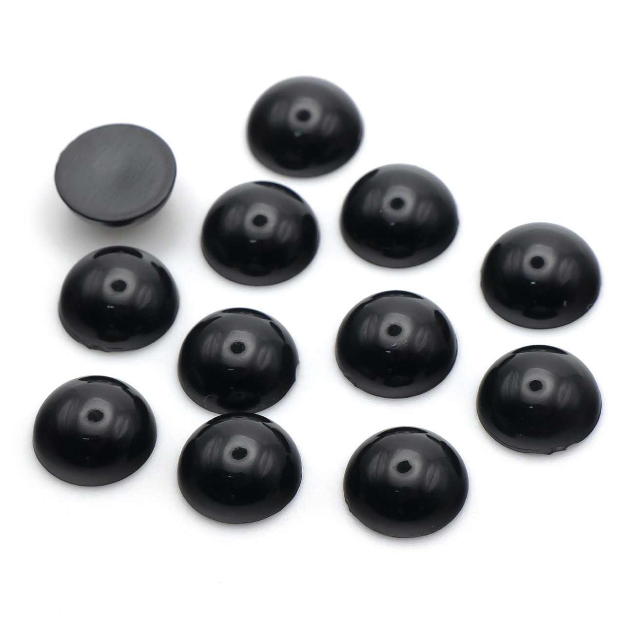 Напівнамистини акрилові 8 мм +-150 шт. Чорний, фото 1