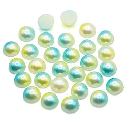 Напівнамистини акрилові 3 мм +-500 шт. Бірюзовий з жовтим