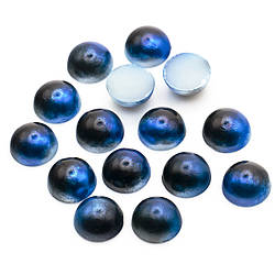 Напівнамистини акрилові, розмір 6мм, колір Синій з чорним, 250шт.