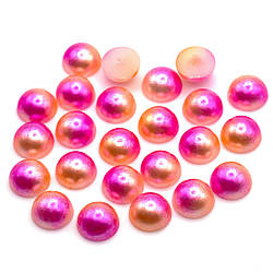 Напівнамистини акрилові 6 мм +-250 шт. Рожевий з помаранчевим