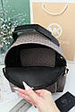 Коричневий брендовий рюкзак МК на блискавці жіночий міський молодіжний маленький стильний рюкзачок з канви, фото 7
