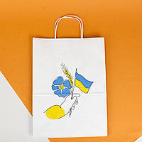 Пакет подарочный с флагом Украины 220*120*290 маленький пакет украинской тематики