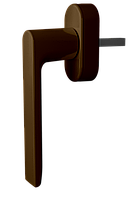 Ручка оконная Astex для металлопластикового окна WH 087 противовзломная коричневая (РАЛ 8019)