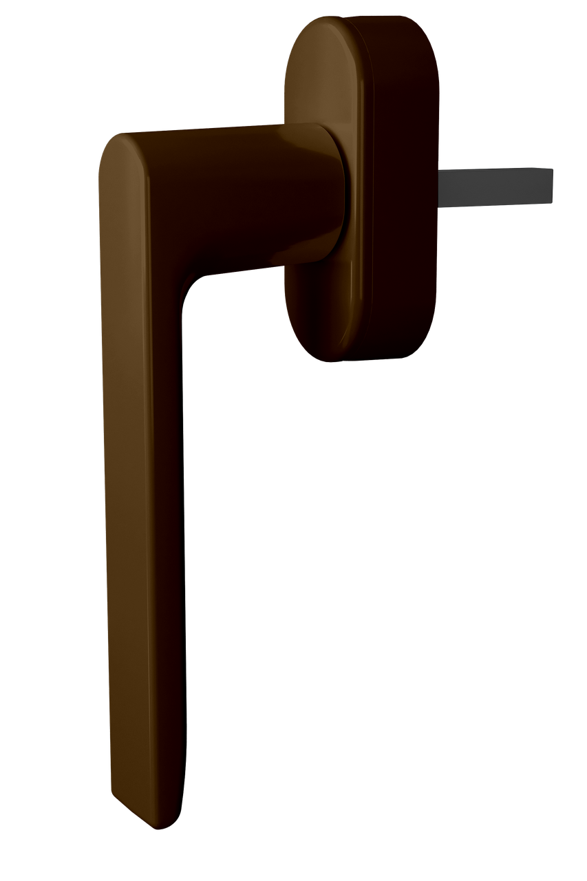 Ручка віконна Astex для металопластикового вікна WH 087 протизламна коричнева (РАЛ 8019), фото 1