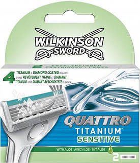 Змінні касети Wilkinson Sword (Schick) Quattro Titanium Sensitive 2 шт 02374