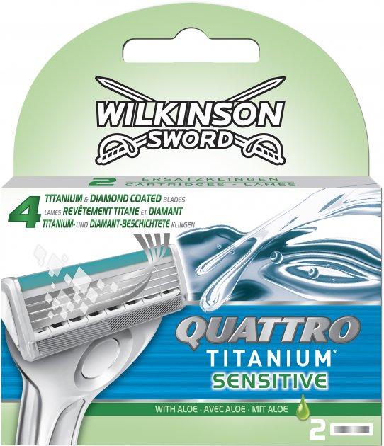 Змінні касети Wilkinson Sword (Schick) Quattro Titanium Sensitive 2 шт 02374, фото 1