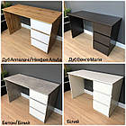 Стіл письмовий сірий з білим фасадом 3 шухляди без ручок, фото 5