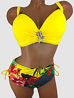 Женский яркий купальник с плотной чашкой Sisianna 3181356 желтый на 58 укр размер
