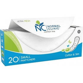 Прокладки щоденн NORMAL clinic Comfort Ultra Fresh Cotton&Slim small 20 шт (3800213309894)