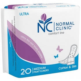 Прокладки щоденні NORMAL clinic Comfort Ultra Cotton&Slim medium 20 шт (3800213309917)