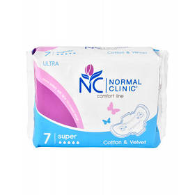 Гігієнічні прокладки для критичних днів  Normal Clinic Comfort Ultra Super Cotton & Velvet 7 шт (3800213302901)