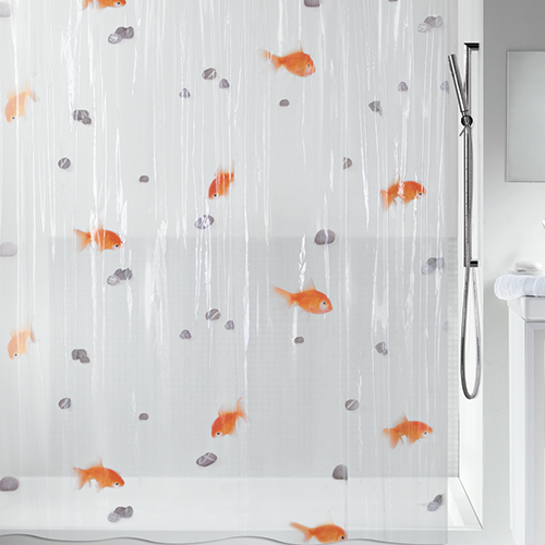 Шторка для ванної прозора вінілова Spirella GOLDFISH (10.00097), фото 1