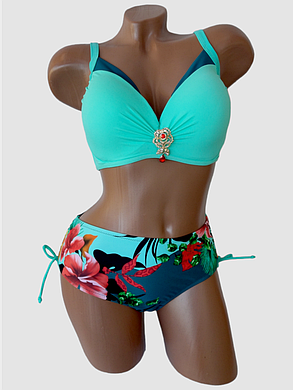 Жіночий яскравий купальник зі щільною чашкою Sisianna 3181356 м'ятний на 52 54 56 58 60 розмір, фото 1