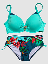 Жіночий яскравий купальник зі щільною чашкою Sisianna 3181356 м'ятний на 52 54 56 58 60 розмір, фото 4