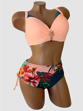 ОПТ Жіночий купальник з щільною чашкою Sisianna 3181356 48-56 персиковий на 52 54 56 58 60 розмір, фото 1