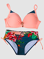 ОПТ Жіночий купальник з щільною чашкою Sisianna 3181356 48-56 персиковий на 52 54 56 58 60 розмір, фото 3