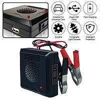 Инвертор с 12V на 220V, c USB, мощность 180W