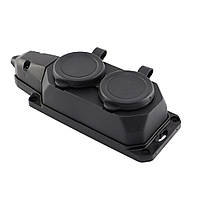 Колодка електрична 2 гнізда із заземленням, 16А, каучук, IP44, AY-KA