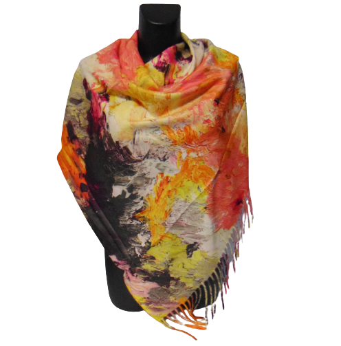 Жіноча хустка Cashmere акварель різнобарвна