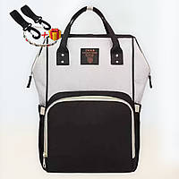 Універсальна сумка до прогулочної коляски Божена чорно-біла Lee Cooper з гачками кріплення, Мамский рюкзак