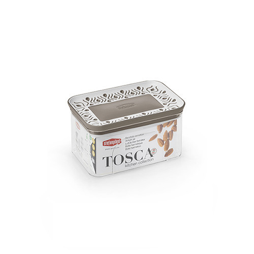 Прямокутна ємність для зберігання продуктів TOSСA 0.7л, біло-сіра (55550)