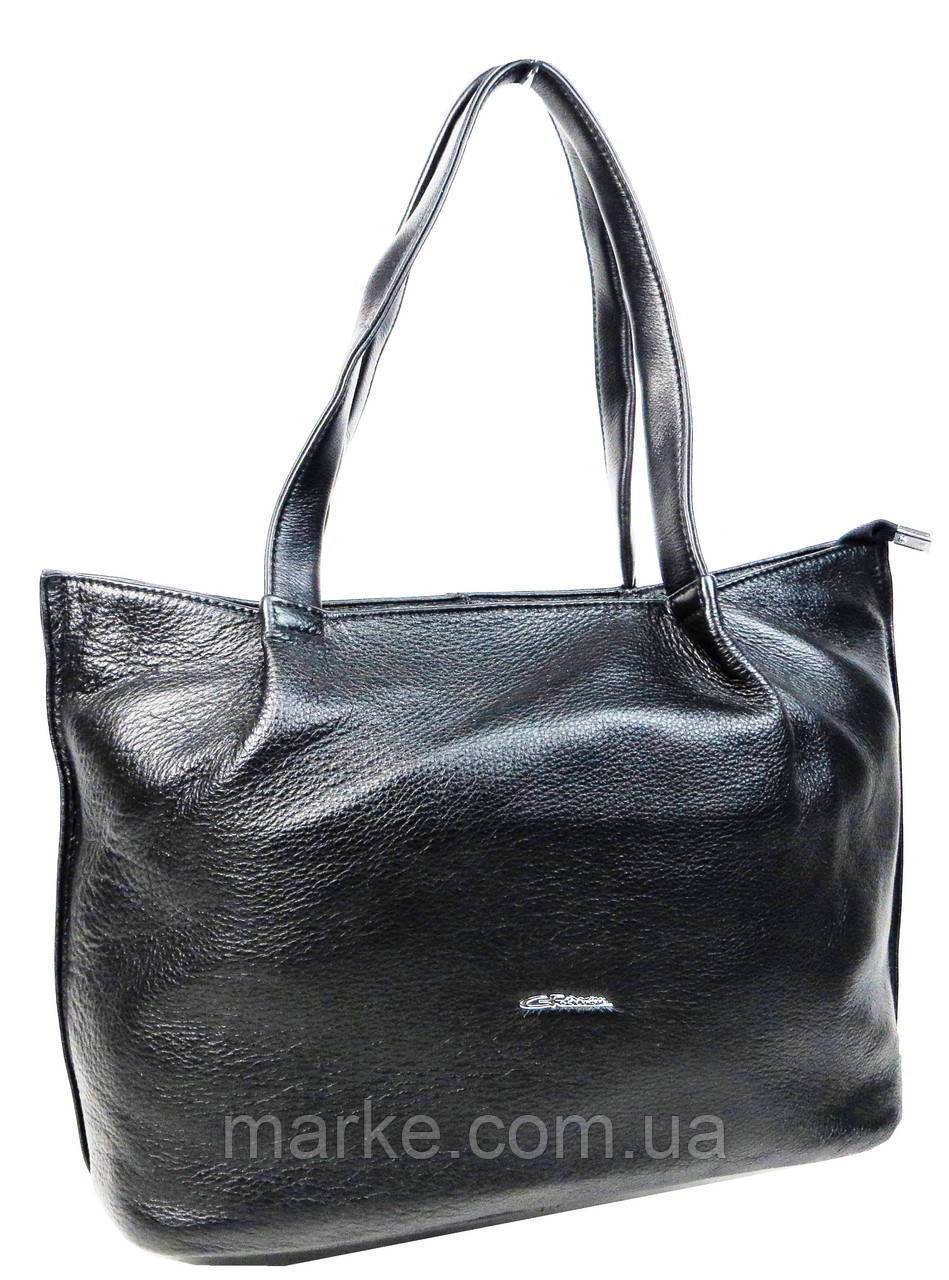 Класична жіноча шкіряна сумка Giorgio Ferretti чорна, фото 1