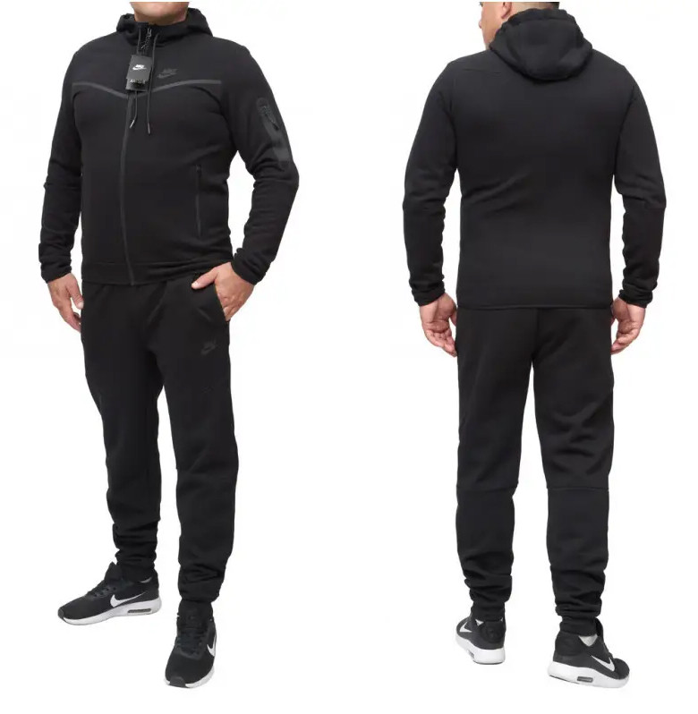 Чоловічий осінній спортивний костюм Nike (Найк) (kd39-1) турція, чорний. Чоловічий одяг, фото 1