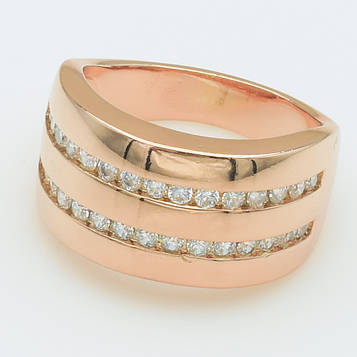 XUPING Кільце Позолота РВ з білими цирконами, Висота 1.1см, Розмір 18