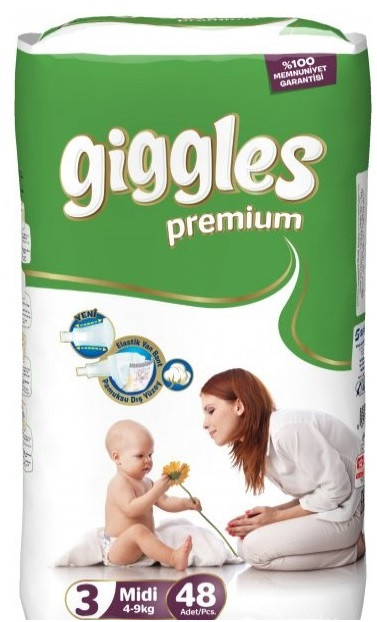 Підгузки дитячі Giggles Premium Розмір 3 Midi 4-9 кг. (48 шт.)