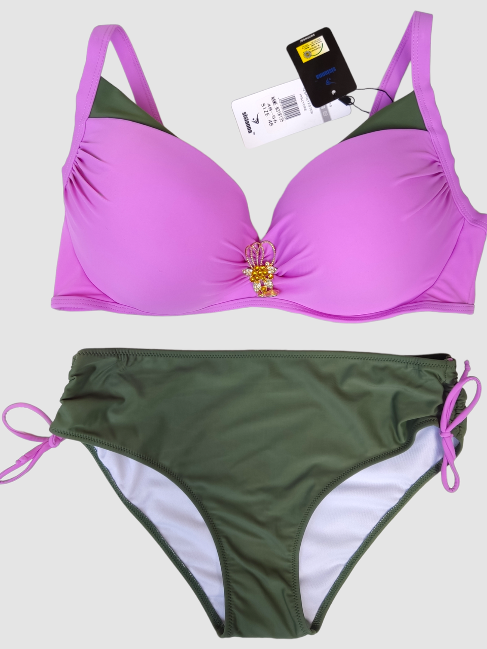 ОПТ Жіночий купальник на великі груди Sisianna 318135 48-56 бузковий на 52 54 56 58 60 розмір