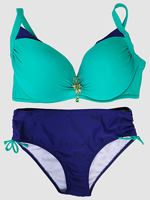 ОПТ Жіночий купальник на велики груди Sisianna 318135 48-56 зелений на 52 54 56 58 60 розмір, фото 1