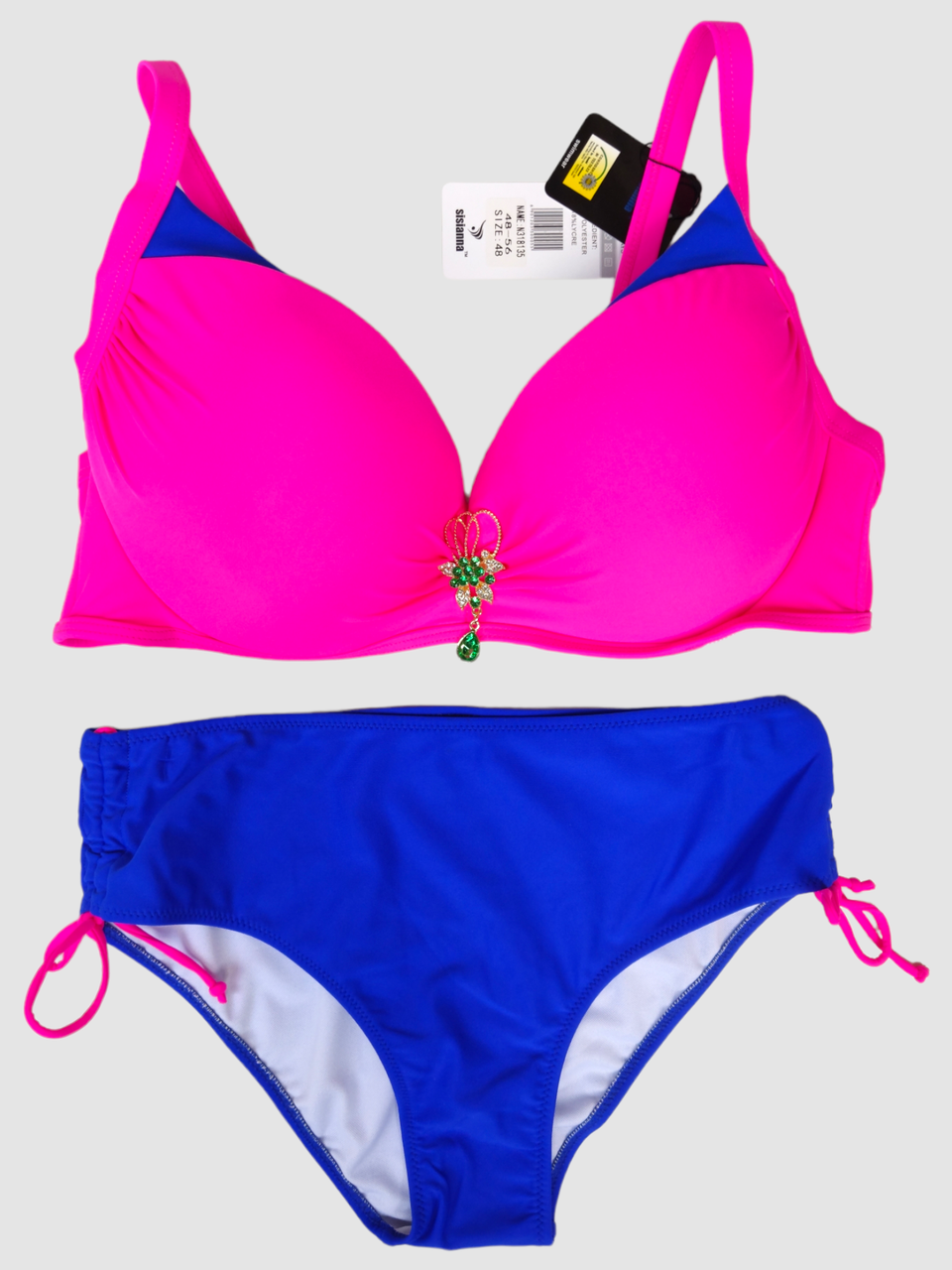 ОПТ Жіночий купальник на велики груди Sisianna 318135 48-56 малиновий на 52 54 56 58 60 розмір