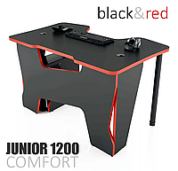 Парта для школьника компьютерный стол детский JUNIOR 1200 comfort black-red