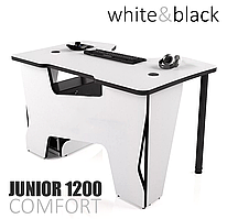 Парта для школяра — комп'ютерний стіл дитячий JUNIOR 1200 comfort. Колір білий, чорний
