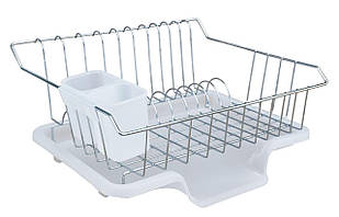 Сушарка для посуду Lemax з тримачем для приладів, хром (LF-923)