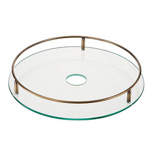 Скляна полиця Lemax без кріплення 350 мм, антична бронза (STS350 BA)