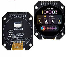 GC9A01 Круглий модуль TFT дисплей 1.28 дюйма 240x240 PCB для Arduino драйвер 4 дроти SPI.