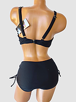 ОПТ Купальник на кісточках зі стяжкою Sisianna 566824 чорний 46-54 на укр 50 52 54 56 58 розмір, фото 3