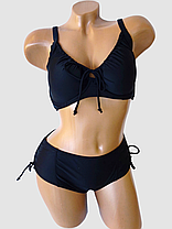 ОПТ Купальник на кісточках зі стяжкою Sisianna 566824 чорний 46-54 на укр 50 52 54 56 58 розмір, фото 2