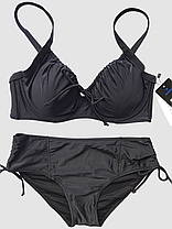 ОПТ Купальник на кісточках зі стяжкою Sisianna 566824 чорний 46-54 на укр 50 52 54 56 58 розмір, фото 5