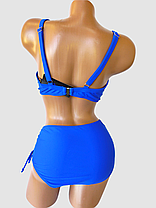 ОПТ Купальник на кісточках зі стяжкою Sisisanna 566824 синій 46-54 на укр 50 52 54 56 58 розмір, фото 2