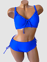 ОПТ Купальник на кісточках зі стяжкою Sisisanna 566824 синій 46-54 на укр 50 52 54 56 58 розмір, фото 3