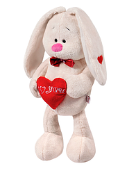 20 М'яка іграшка - Зайчик з серцем світло-коричневий (35см)