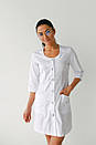 Халат для косметолога - Медичний халат жіночий короткий без коміра, фото 5